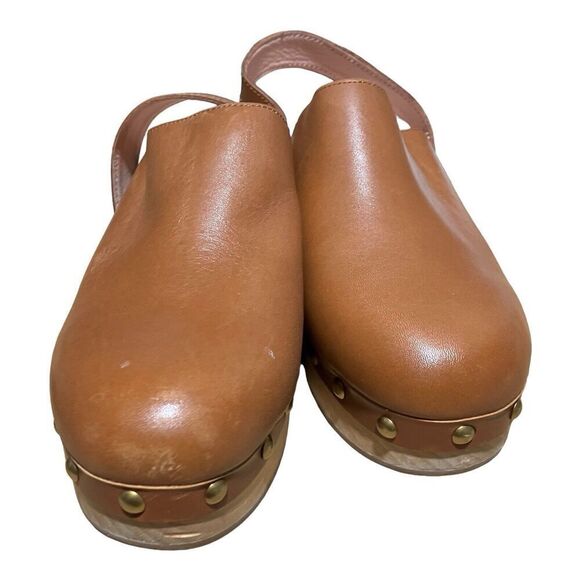 J CREW Women’s Size 7 Brown Convertible Leather Clogs in Rich Oak *Need Repair*‎ - Picture 2 of 9